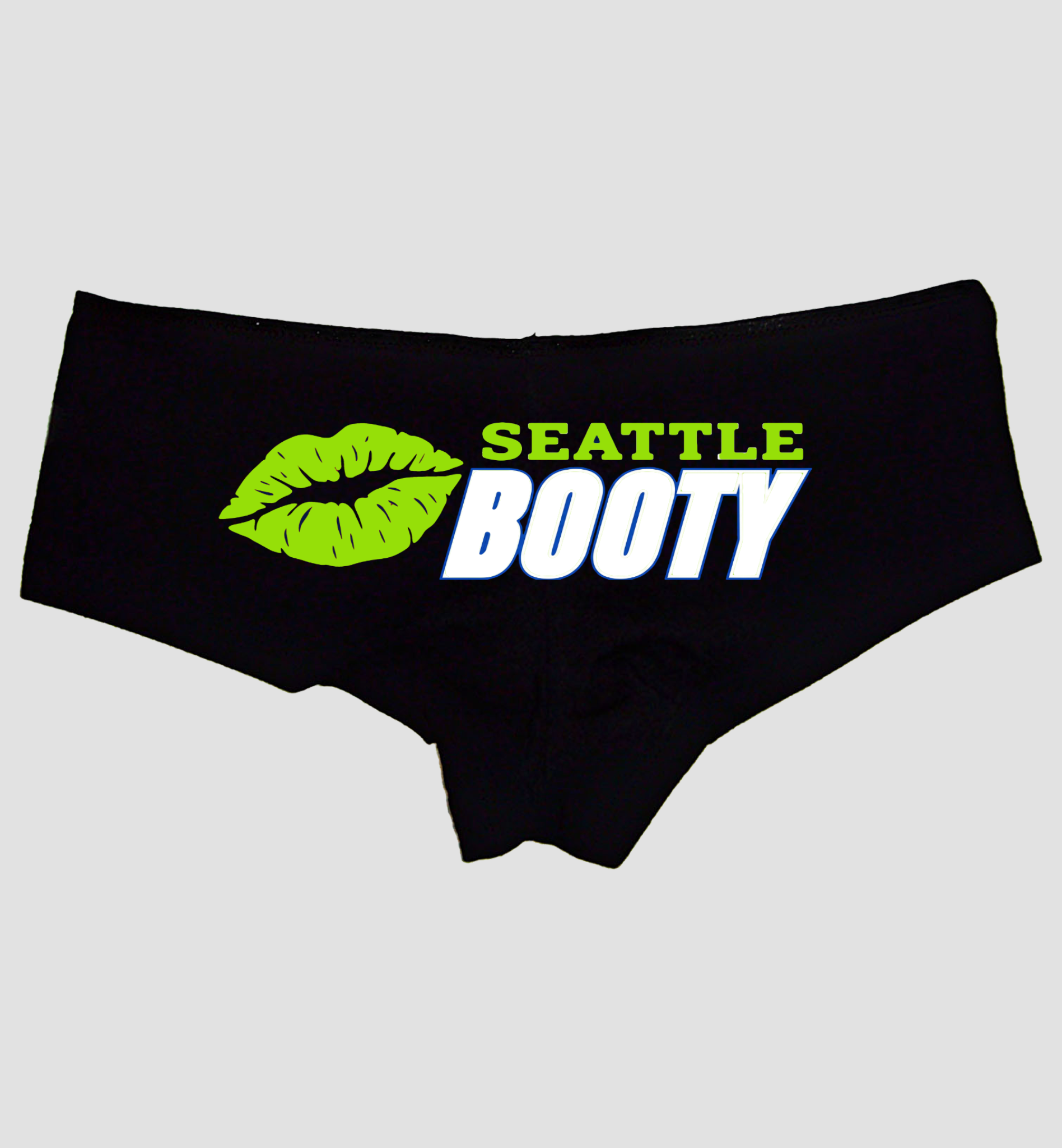 Sexy Girl Rock Seattle Booty Kiss Panties – Women’s Boyshort Underwear – Funny City Lingerie Gift for Football Fans & PNW Girls