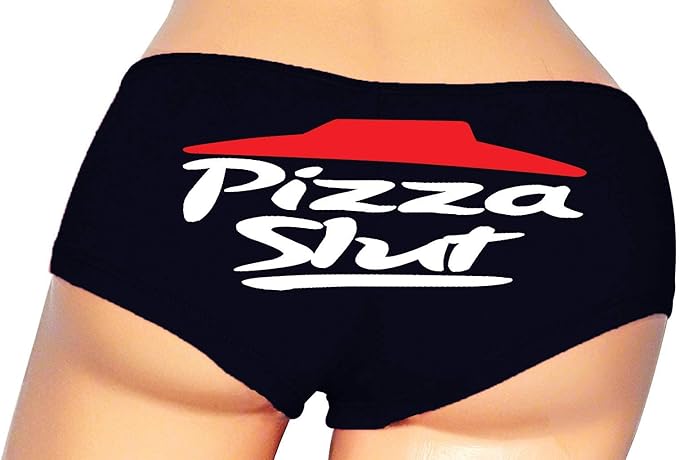 Pizza Slut Panties – Naughty Cotton Boyshorts for Women, Funny Sexy Lingerie Gift S-3X, Cheeky Parody Underwear