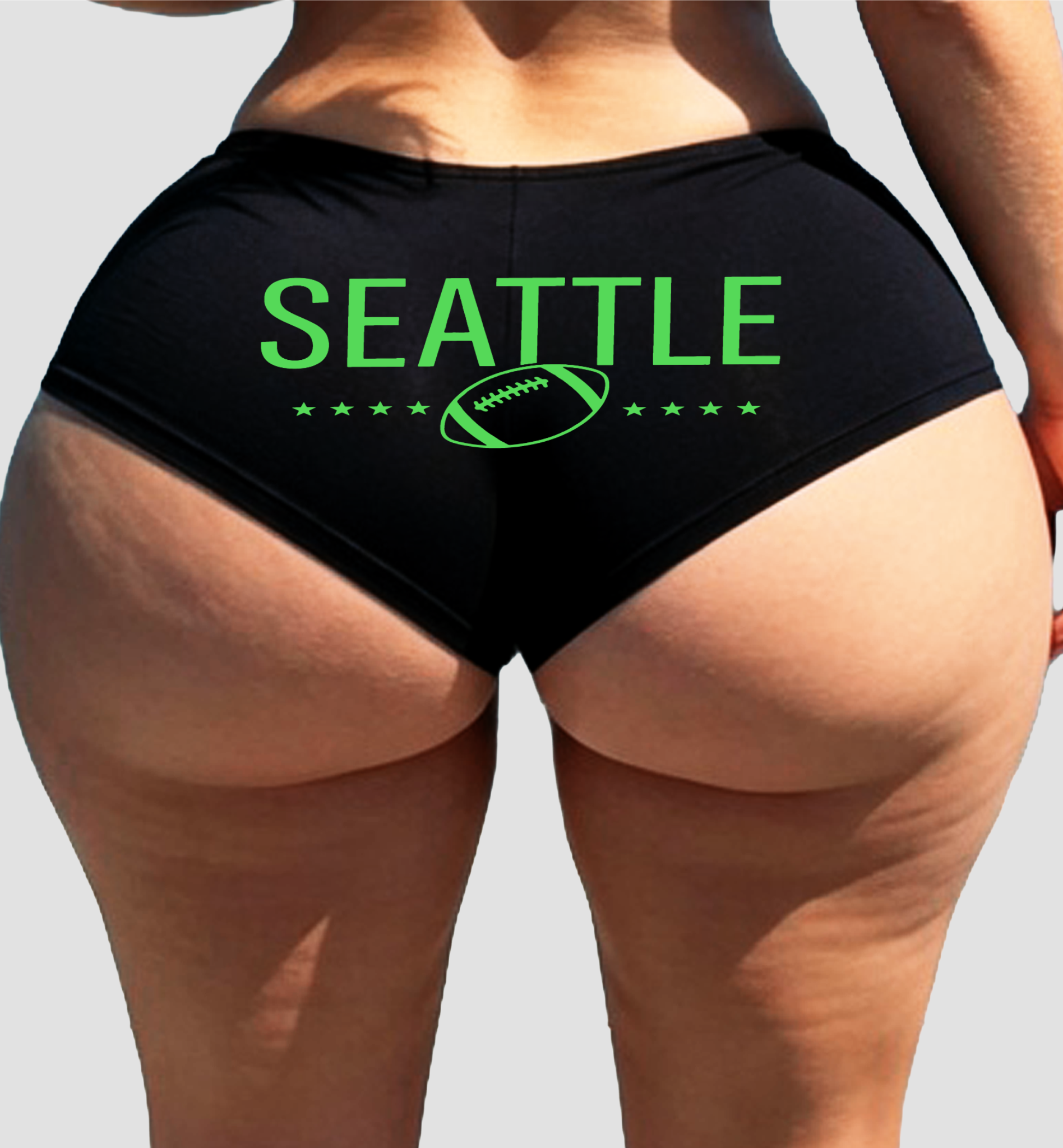 Sexy Girl Rock Seattle Football Panties – Women’s Boyshort Underwear – Sporty City Lingerie Gift for Football Lovers & Seattle Fans