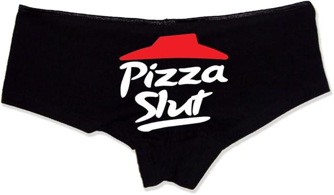 Pizza Slut Panties – Naughty Cotton Boyshorts for Women, Funny Sexy Lingerie Gift S-3X, Cheeky Parody Underwear