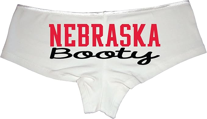 Nebraska Booty Panties – Black Cotton Football Boyshorts for Women, Sexy Gameday Lingerie Gift Underwear S-3X