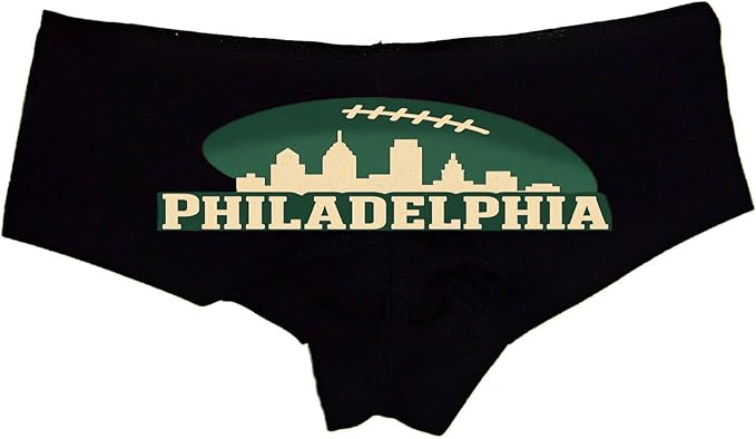 Philadelphia Skyline Panties – Sexy Boyshort Lingerie for Women – Green & White Cheeky Underwear Gift