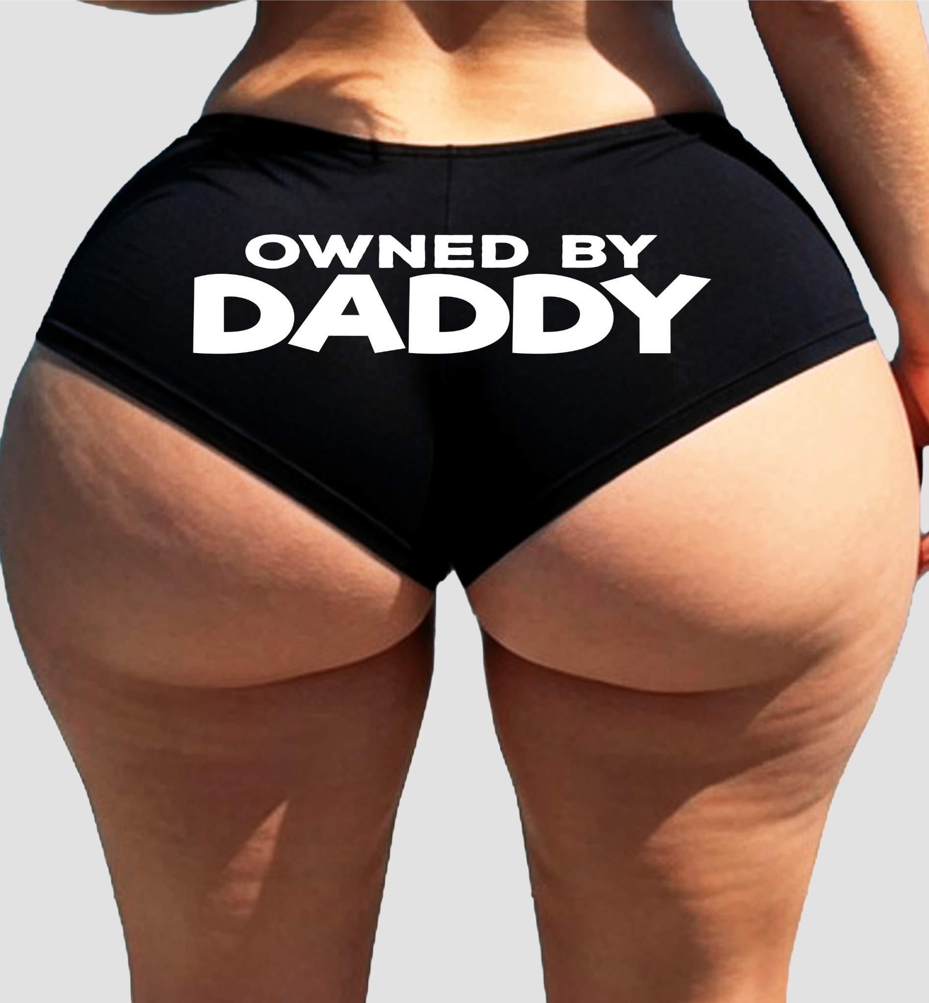 Sexy Girl Rock Owned By Daddy Panties – Black Cotton Boyshorts for Women, DDLG Dom/Sub Lingerie S-3X, Naughty Bedroom Gift