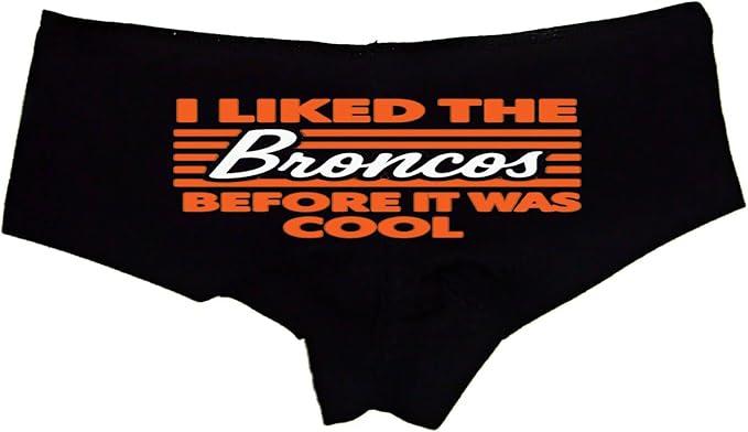 Broncos Lips Sexy Panties for Women – Flirty Football Kiss Print Boyshort Lingerie – Cute Sports Underwear Gift