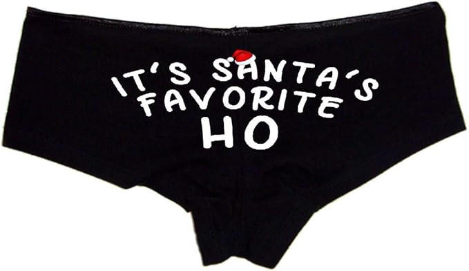It's Santa's Favorite Ho Booty Shorts Boyshort Cotton Bikini Bottom Sexy Panties