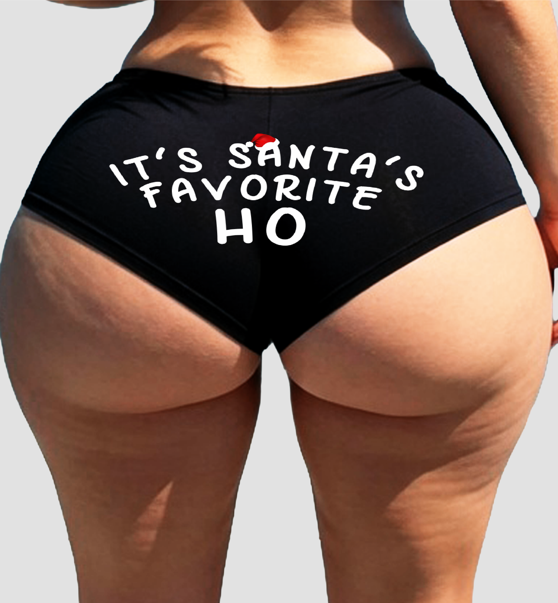 It's Santa's Favorite Ho Booty Shorts Boyshort Cotton Bikini Bottom Sexy Panties