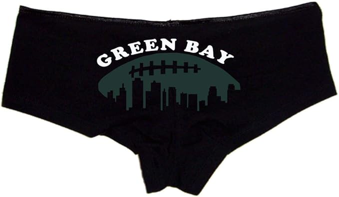 Sexy Girl Rock Green Bay Panties for Women – Cheeky Cotton Booty Shorts, Flirty Low-Rise Lingerie for Sports Fans