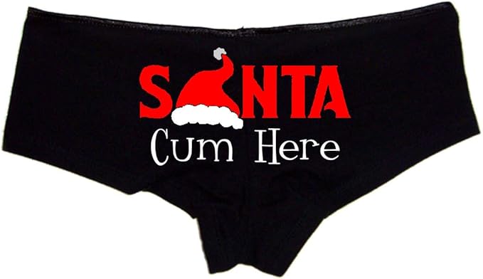 Sexy Girl Rock Santa Cum Here - Christmas Boy Shorts Panties - Booty Shorts