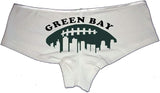 Sexy Girl Rock Green Bay Panties for Women – Cheeky Cotton Booty Shorts, Flirty Low-Rise Lingerie for Sports Fans