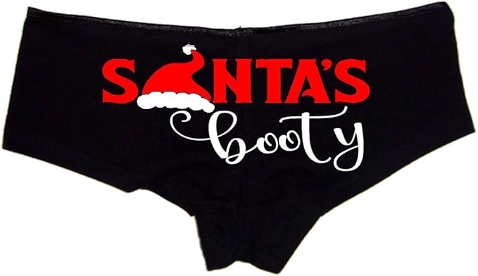 Sexy Girl Rock Santa's Booty - Christmas Boy Shorts Panties - Booty Shorts