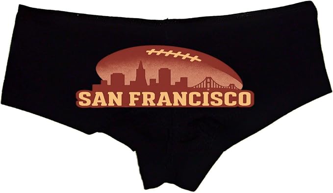 San Francisco Skyline Panties – Sexy Boyshort Lingerie for Women – Red & Gold Cheeky Underwear Gift