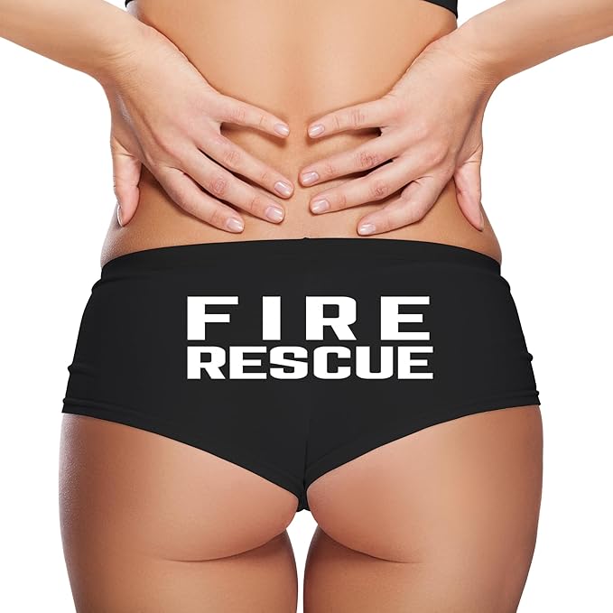 Fire Rescue Sexy Panties for Women – Naughty Firefighter Boyshort Lingerie – Fun Roleplay Underwear Gift