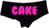 Cake Panties – Black Cotton Boyshorts for Women, Cheeky Booty Lingerie Gift S-3X, Thick Girl Vibes