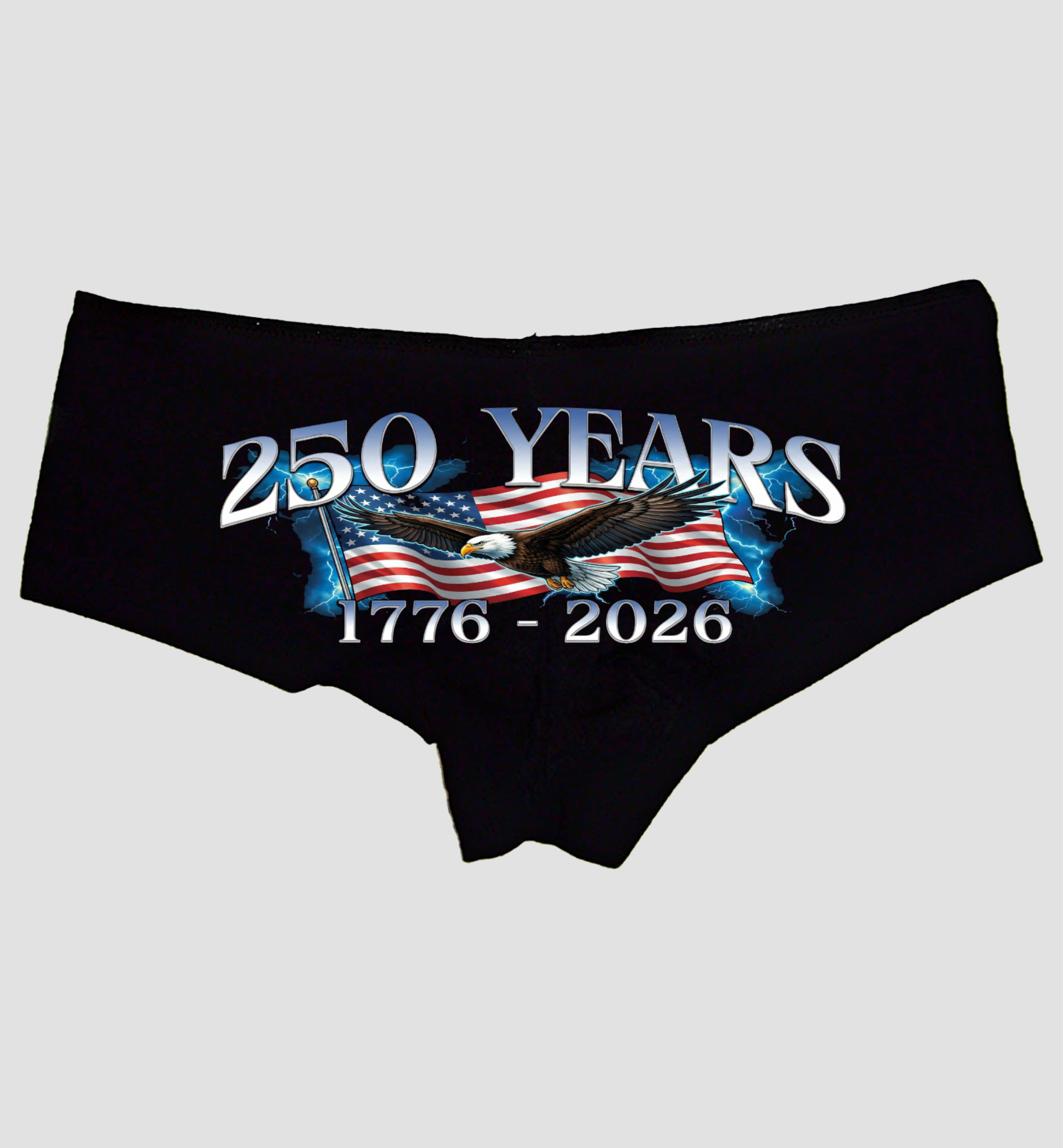 250 Years Eagle Panties for Women – Patriotic Boyshort Lingerie – 4th of July Gift