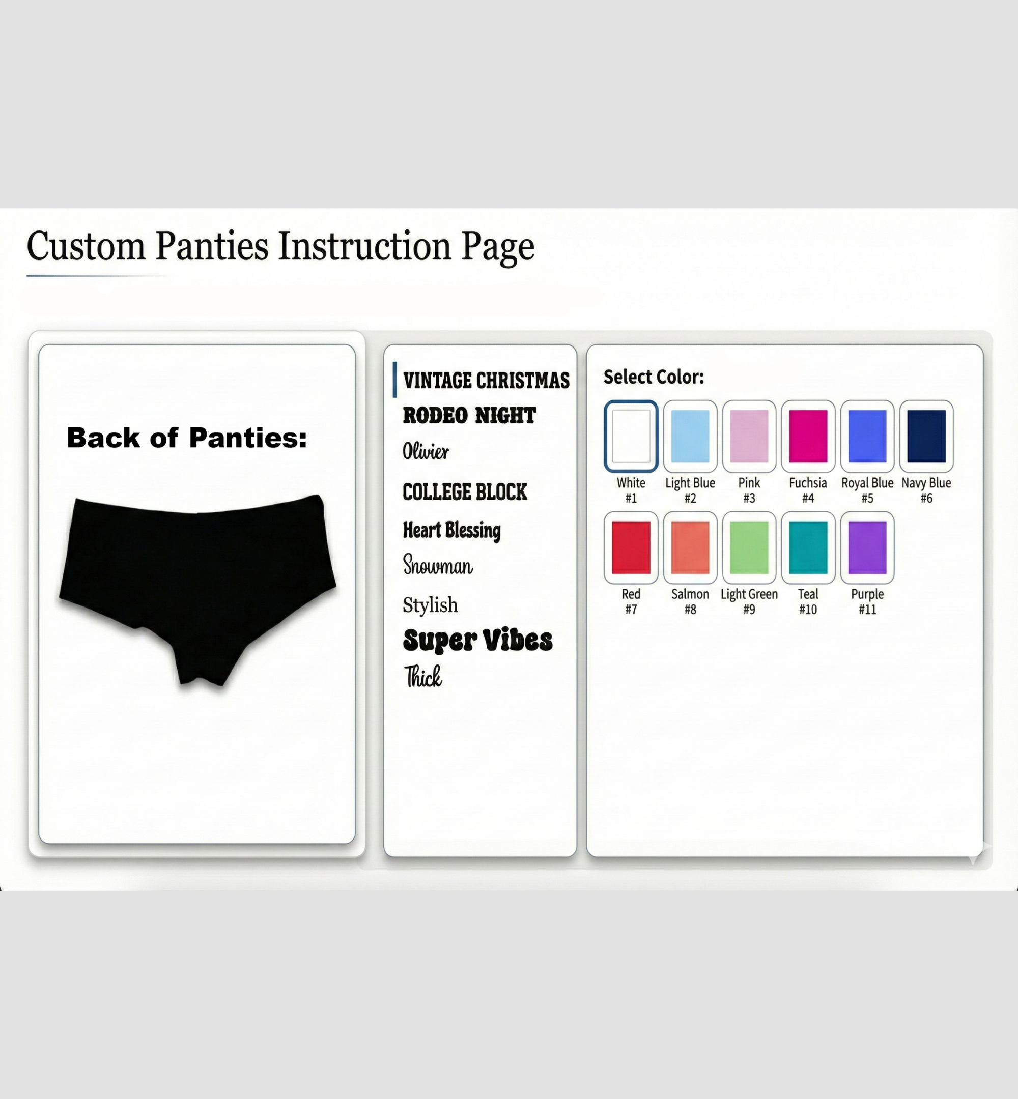 Sexy Girl Rock SGR Customizable Panties for Women – Add Your Own Text and Fonts – Premium Cotton Personalized Underwear