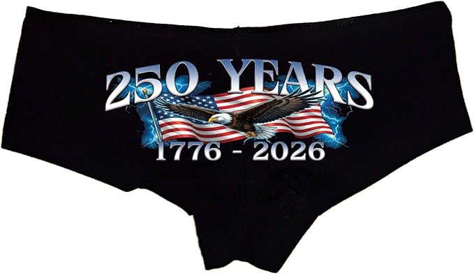 250 Years Eagle Panties for Women – Patriotic Boyshort Lingerie – 4th of July Gift