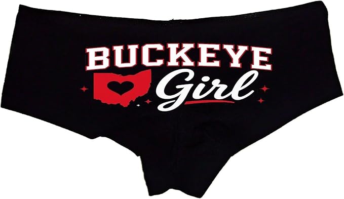 Buckeye Girl Panties – Ohio Girl Boyshort Underwear – State Pride Lingerie for Women – Sexy Flirty Gift Idea