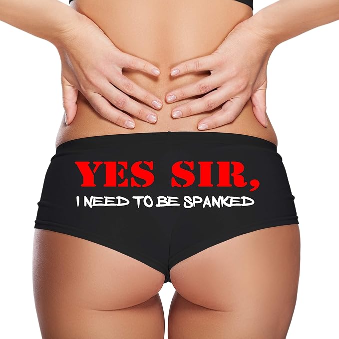 Sexy Girl Rock Spank Me Panties for Women – Naughty Low-Rise Lingerie, Cheeky Cotton Boyshorts Underwear for Wives