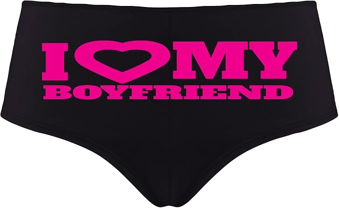 Sexy Girl Rock I Love My Boyfriend Panties – Cheeky Low-Rise Lingerie for Girlfriend or Naughty Wife Gift Idea