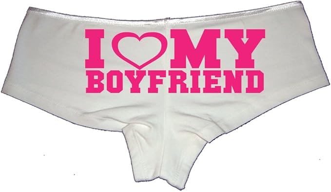Sexy Girl Rock I Love My Boyfriend Panties – Cheeky Low-Rise Lingerie for Girlfriend or Naughty Wife Gift Idea