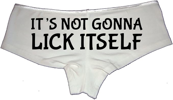 Sexy Girl Rock It’s Not Gonna Lick Itself Panties – Funny Black Cotton Boyshorts for Women, Naughty Lingerie Gift S-3X