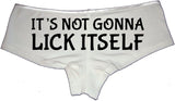Sexy Girl Rock It’s Not Gonna Lick Itself Panties – Funny Black Cotton Boyshorts for Women, Naughty Lingerie Gift S-3X