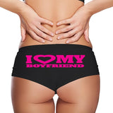 Sexy Girl Rock I Love My Boyfriend Panties – Cheeky Low-Rise Lingerie for Girlfriend or Naughty Wife Gift Idea