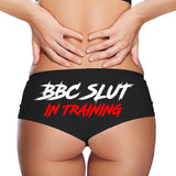 Sexy Girl Rock BBC Slut in Training Panties for Women—Naughty Cotton Booty Shorts, Low-Rise Lingerie for Submissive Wives