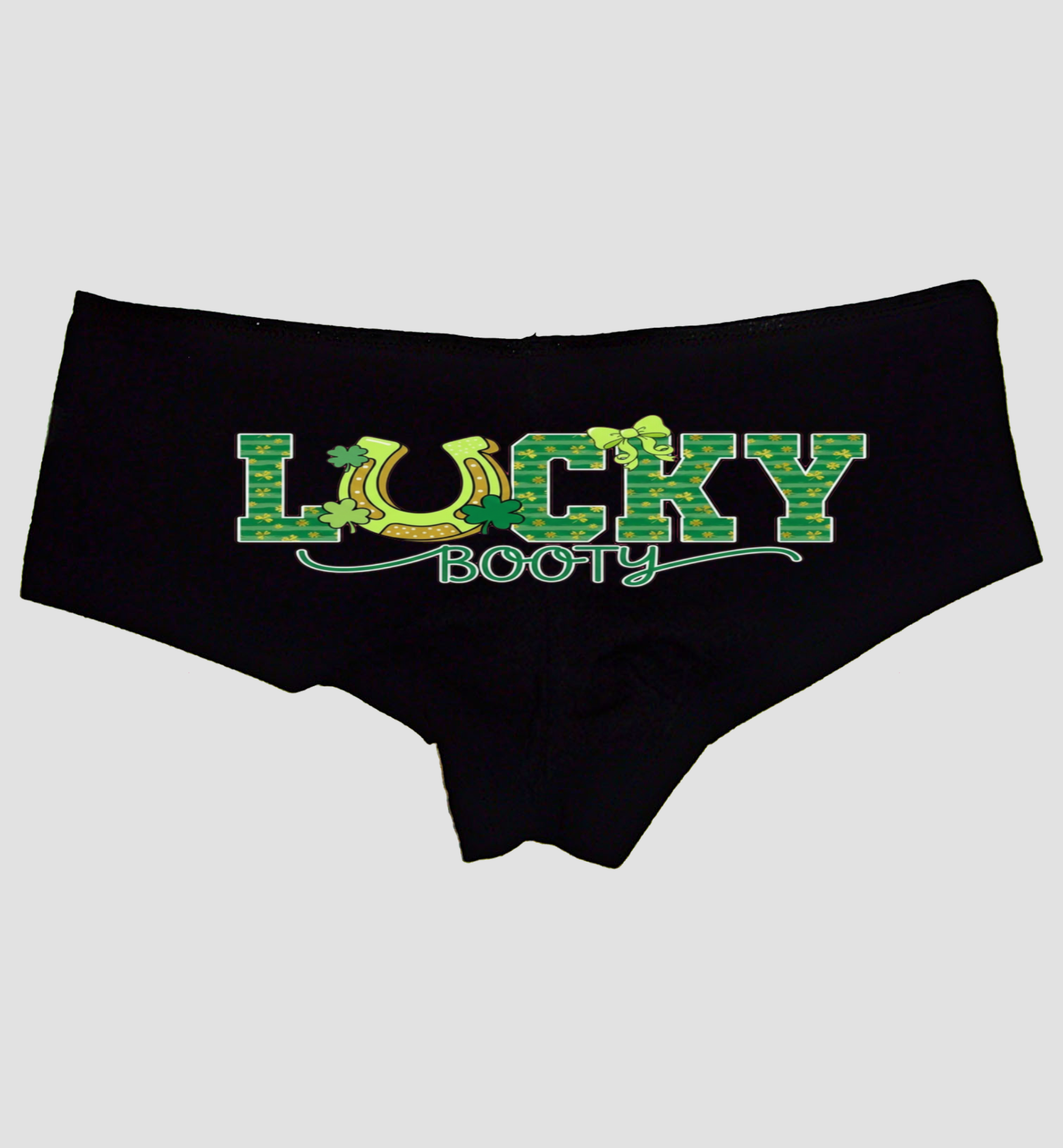 Booty Panties – Women’s Sexy Boyshort Underwear – St. Patrick’s Day Lingerie Gift – Shamrock Design