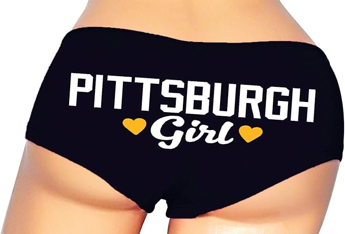 Pittsburgh Girl Panties – Flirty Booty Shorts for Women, Low-Rise Cotton Lingerie with Naughty Sayings, Fun Gift for Wife