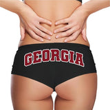 Georgia Booty Panties – Black Cotton Boyshorts for Women, Southern Football Style Gameday Gift Lingerie S-3X
