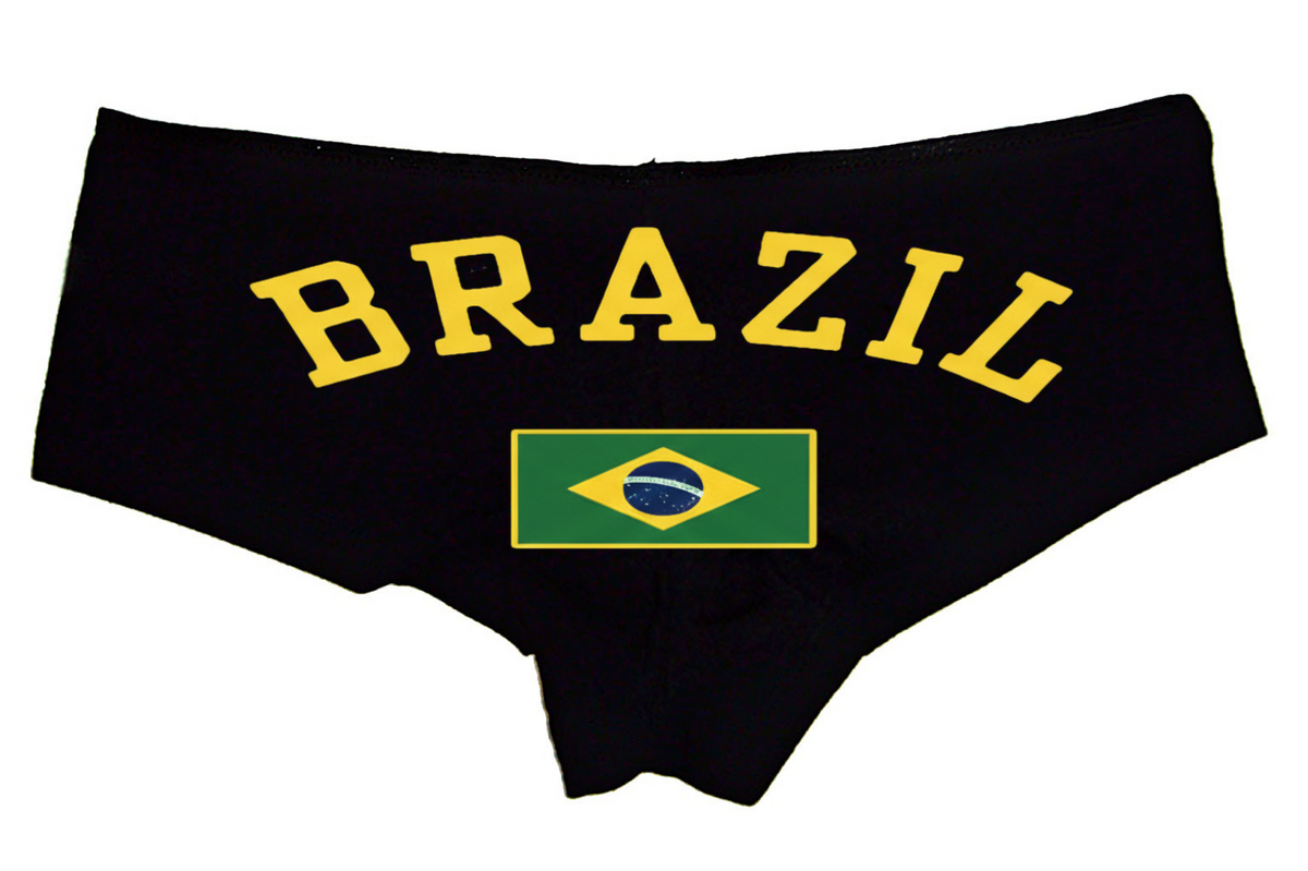 Brazil Panties – Women’s Sexy Boyshort Underwear – Green Yellow Flag Lingerie Gift – Country Pride