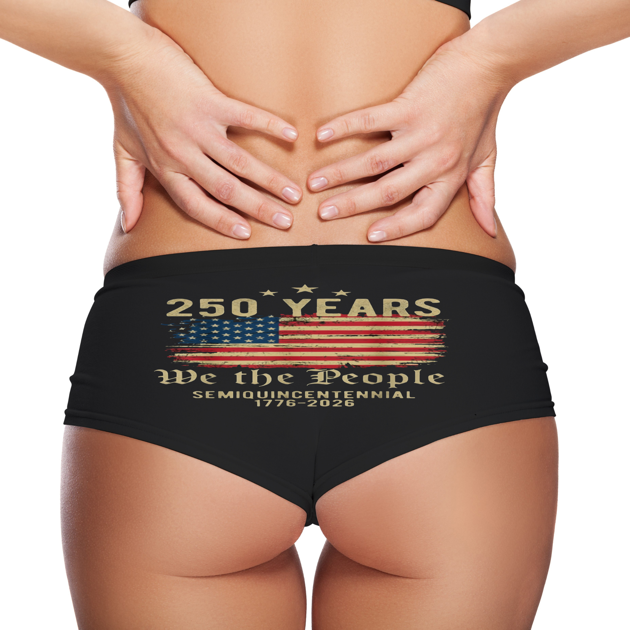 250 Years We The People Panties – Women’s Sexy Boyshort Underwear – Patriotic Lingerie Gift – 1776–2026