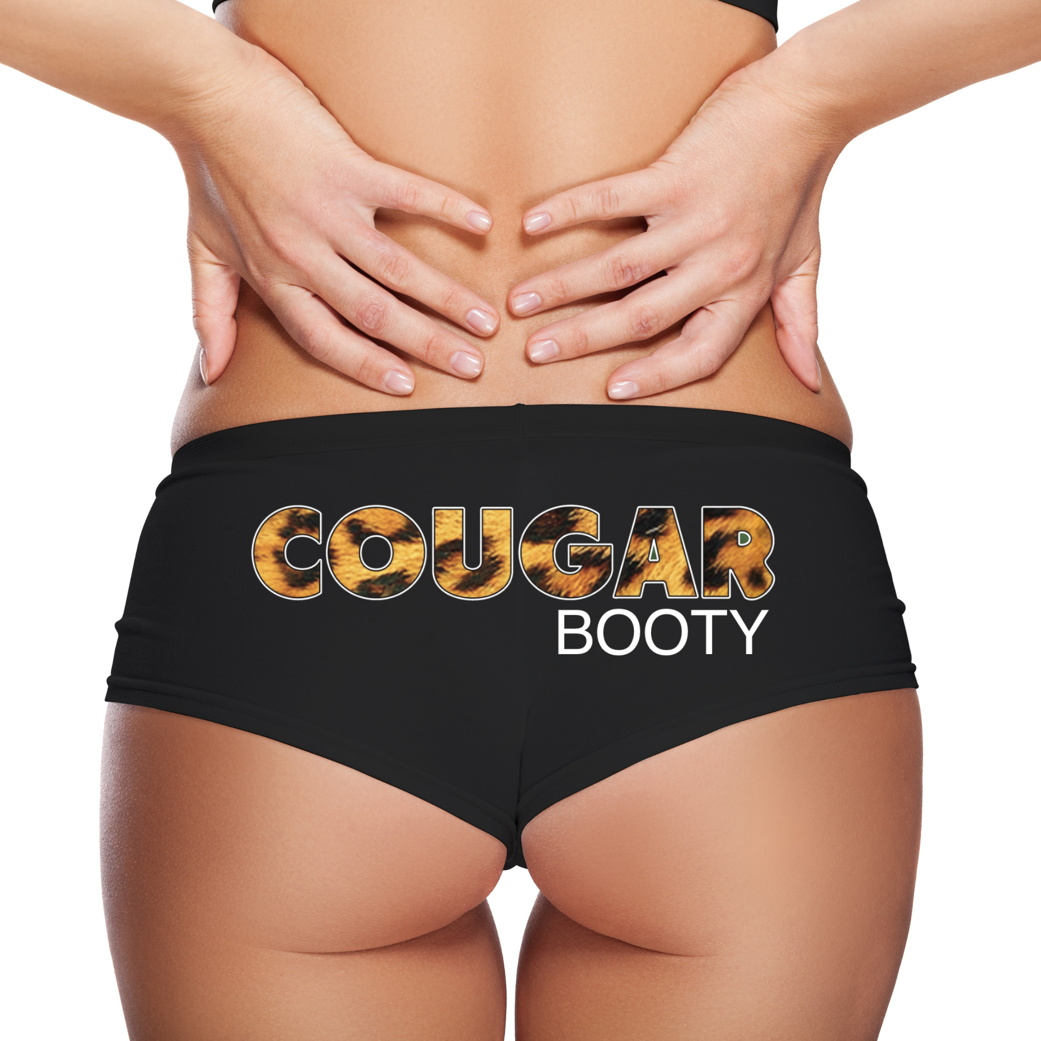 Cougar Booty Panties – Women’s Sexy Boyshort Underwear – Leopard Print Lingerie Gift for Confident Women