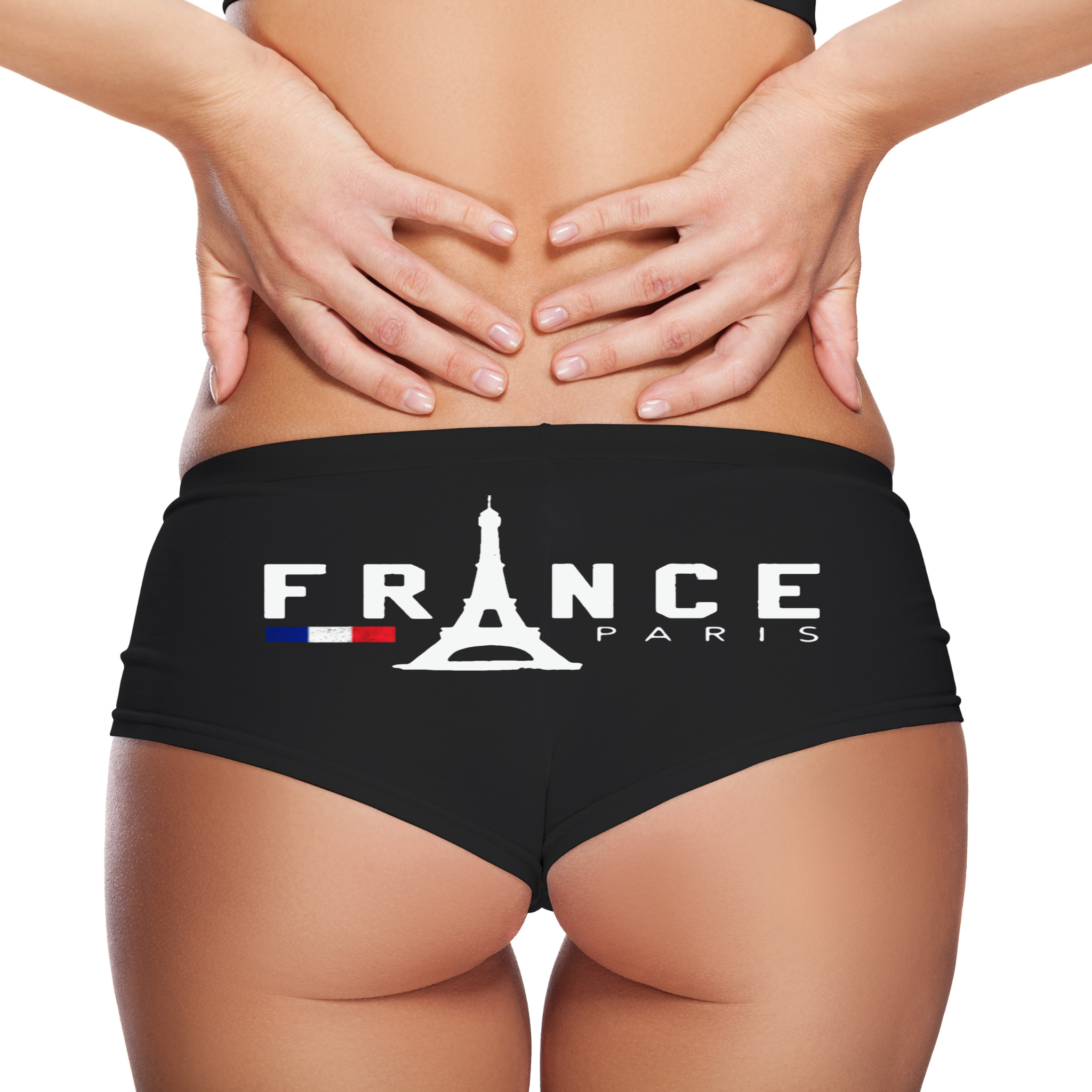 France Paris Panties – Women’s Sexy Boyshort Underwear – Eiffel Tower Lingerie Gift – Travel Souvenir