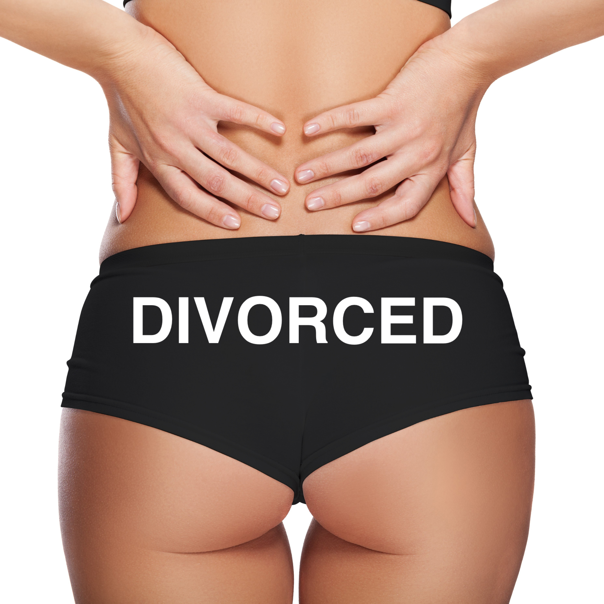 Sexy Girl Rock Divorced Panties – Funny Women’s Boyshort Underwear – Post Breakup Lingerie Gift for Confident Women