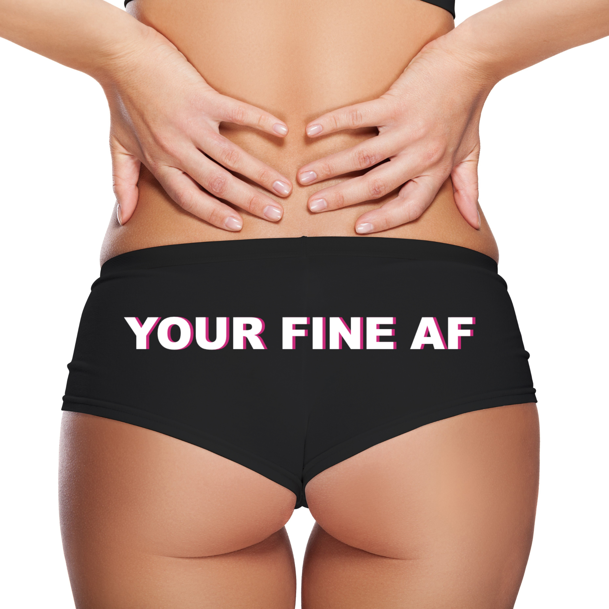 Sexy Girl Rock You’re Fine AF Panties – Flirty Women’s Boyshort Underwear – Funny Romantic Lingerie Gift for Girlfriend