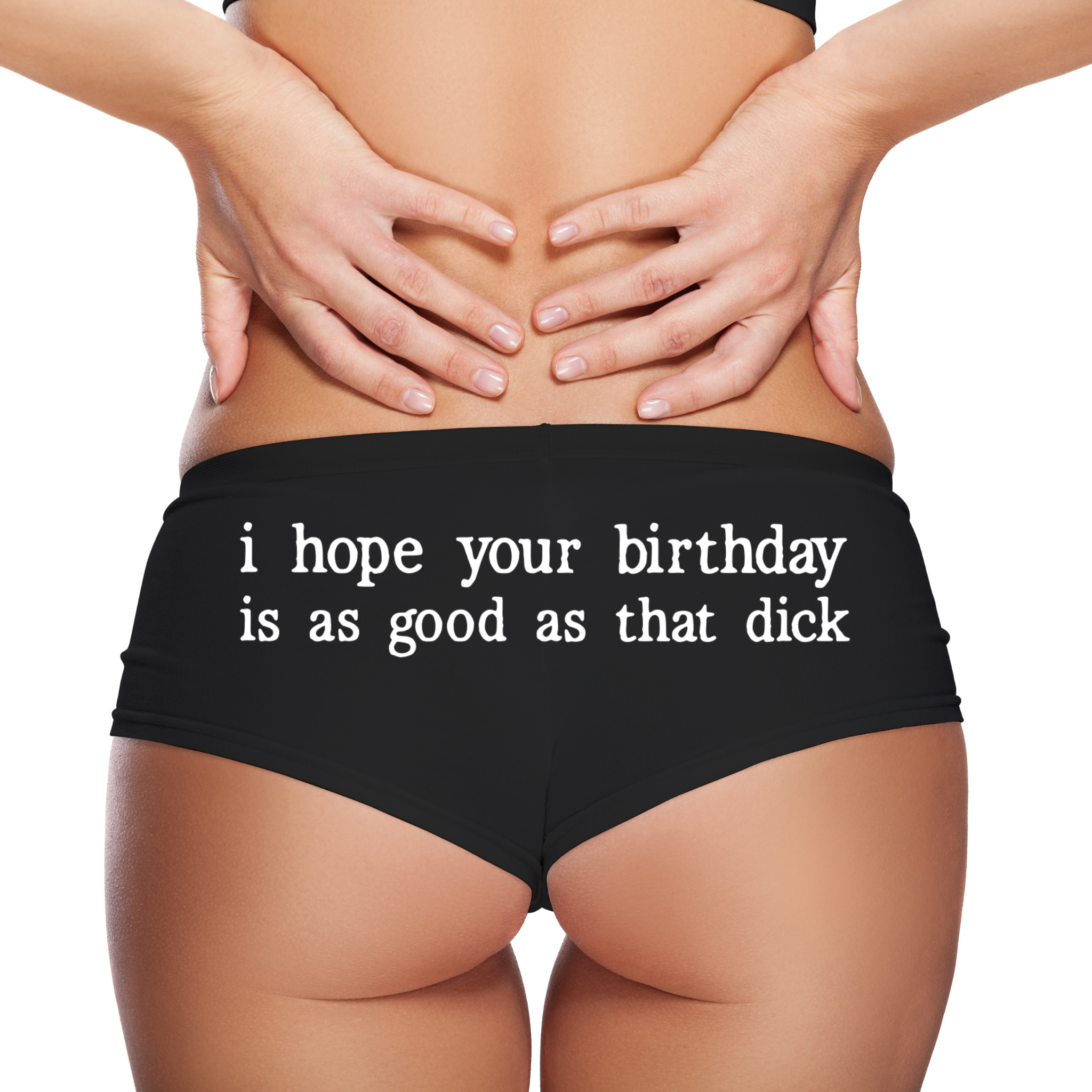 Sexy Girl Rock Hope Your Birthday Is Good Panties – Funny Women’s Boyshort Underwear – Birthday Gift Lingerie for Her