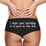 Sexy Girl Rock Hope Your Birthday Is Good Panties – Funny Women’s Boyshort Underwear – Birthday Gift Lingerie for Her