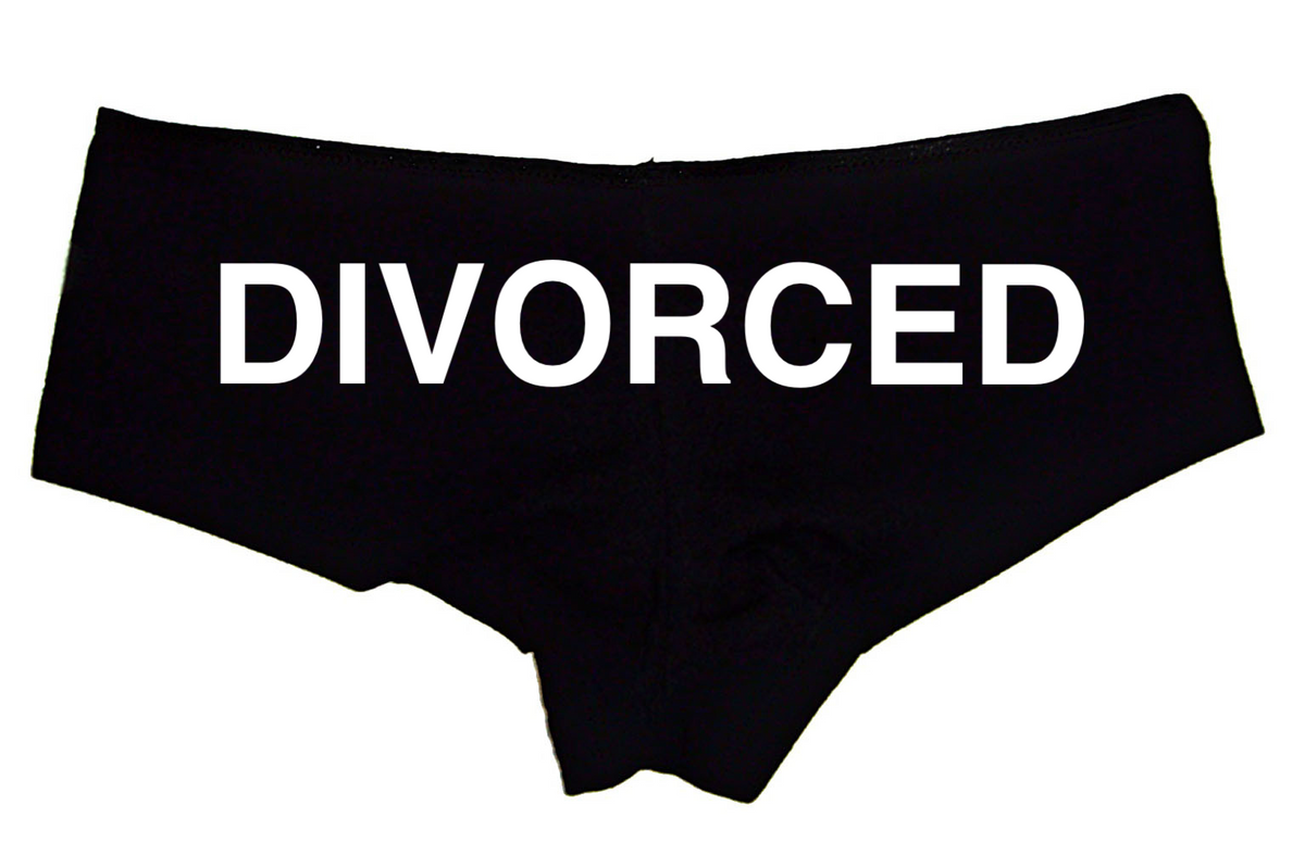 Sexy Girl Rock Divorced Panties – Funny Women’s Boyshort Underwear – Post Breakup Lingerie Gift for Confident Women