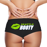 Sexy Girl Rock Seattle Booty Kiss Panties – Women’s Boyshort Underwear – Funny City Lingerie Gift for Football Fans & PNW Girls