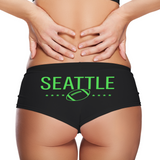 Sexy Girl Rock Seattle Football Panties – Women’s Boyshort Underwear – Sporty City Lingerie Gift for Football Lovers & Seattle Fans