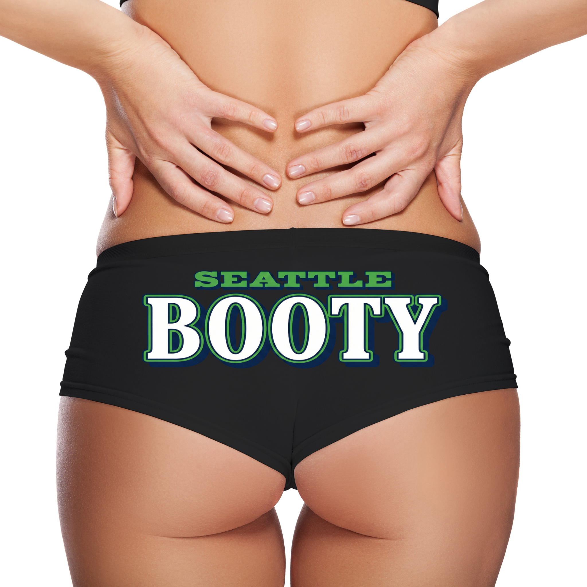 Sexy Girl Rock Seattle Booty Panties – Women’s Boyshort Underwear – Funny City Lingerie Gift for Football Fans & PNW Girls