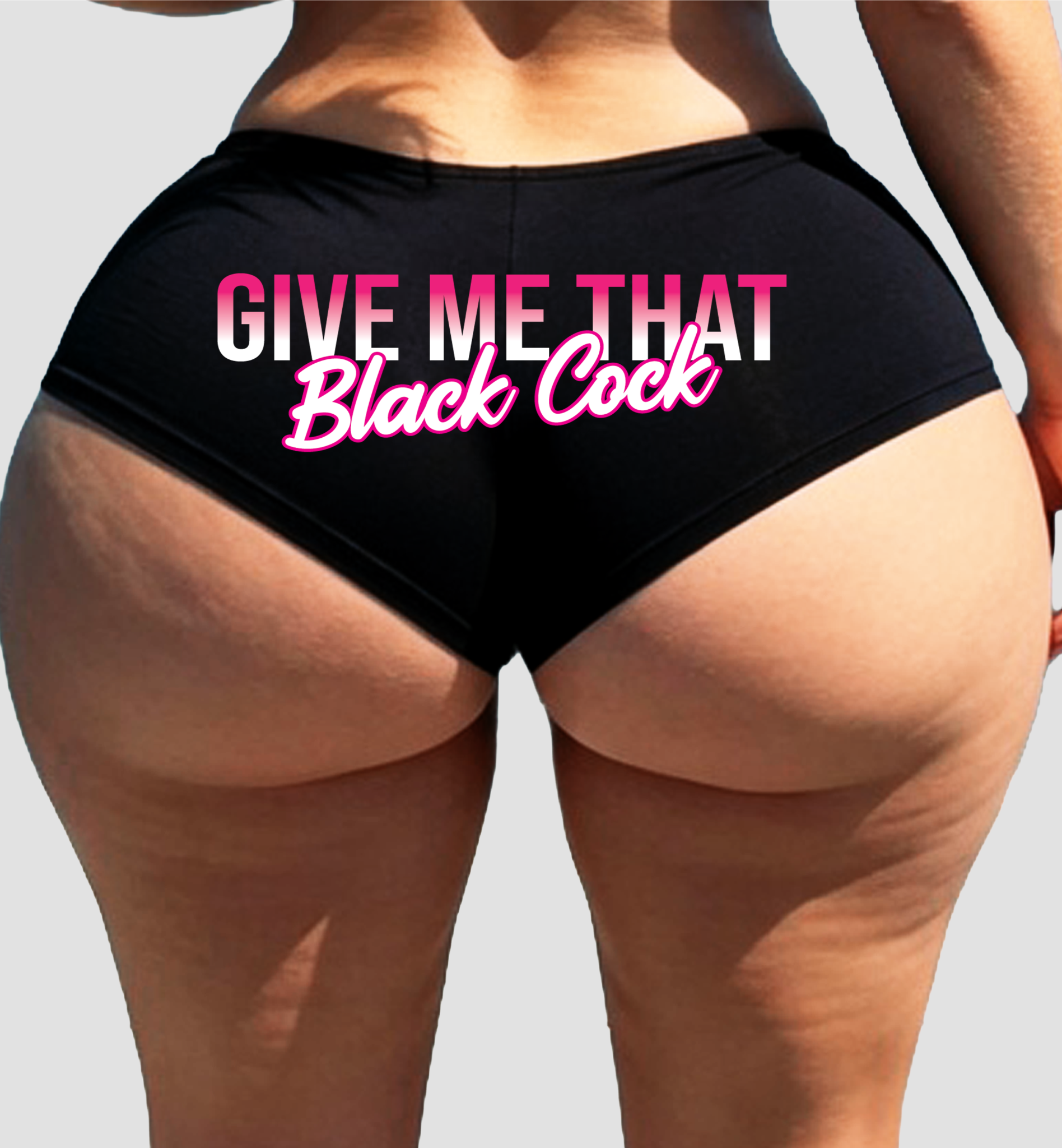 Sexy Girl Rock Give Me That BBC Booty Shorts – Naughty Gift Panties for Wife or Girlfriend Cheeky Cotton Boyshorts