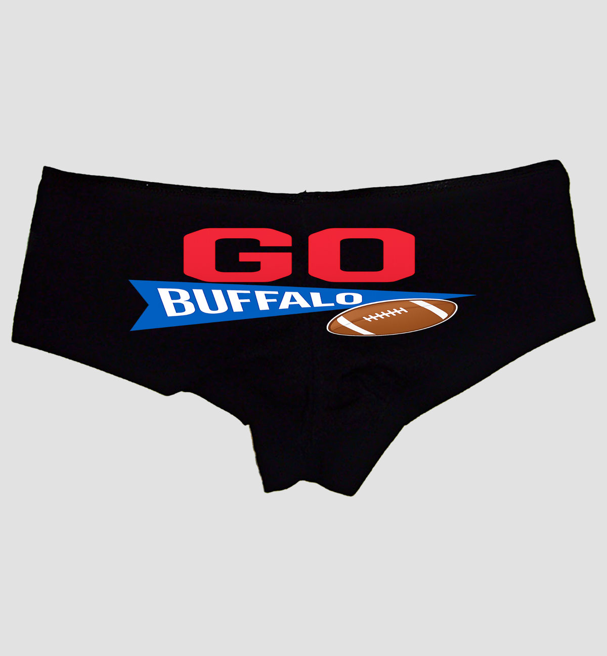 Go Buffalo Booty Panties – Women’s Sexy Boyshort Underwear – Fun Football Inspired Lingerie Gift