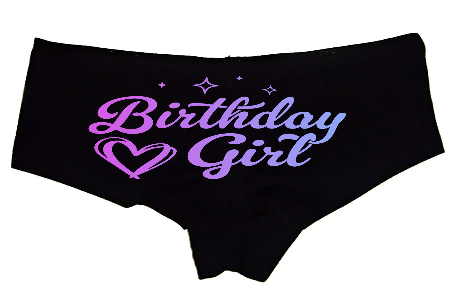 Birthday Girl Panties – Women’s Boyshort Lingerie – Cute Purple Heart Design – Fun Birthday Gift for Her or Girlfriend