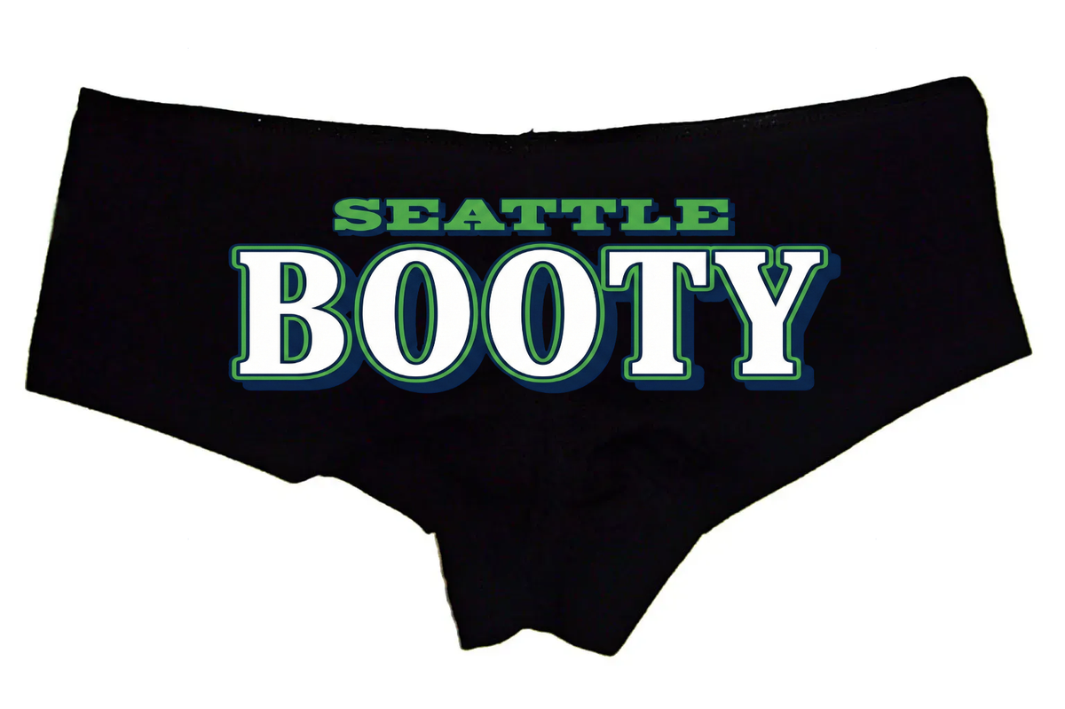 Sexy Girl Rock Seattle Booty Panties – Women’s Boyshort Underwear – Funny City Lingerie Gift for Football Fans & PNW Girls