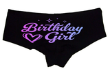 Birthday Girl Panties – Women’s Boyshort Lingerie – Cute Purple Heart Design – Fun Birthday Gift for Her or Girlfriend