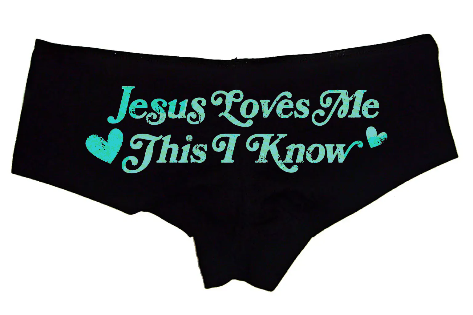 Sexy Girl Rock Jesus Loves Me This I Know Panties – Women’s Boyshort Underwear – Faith Inspired Funny Lingerie Gift for Her
