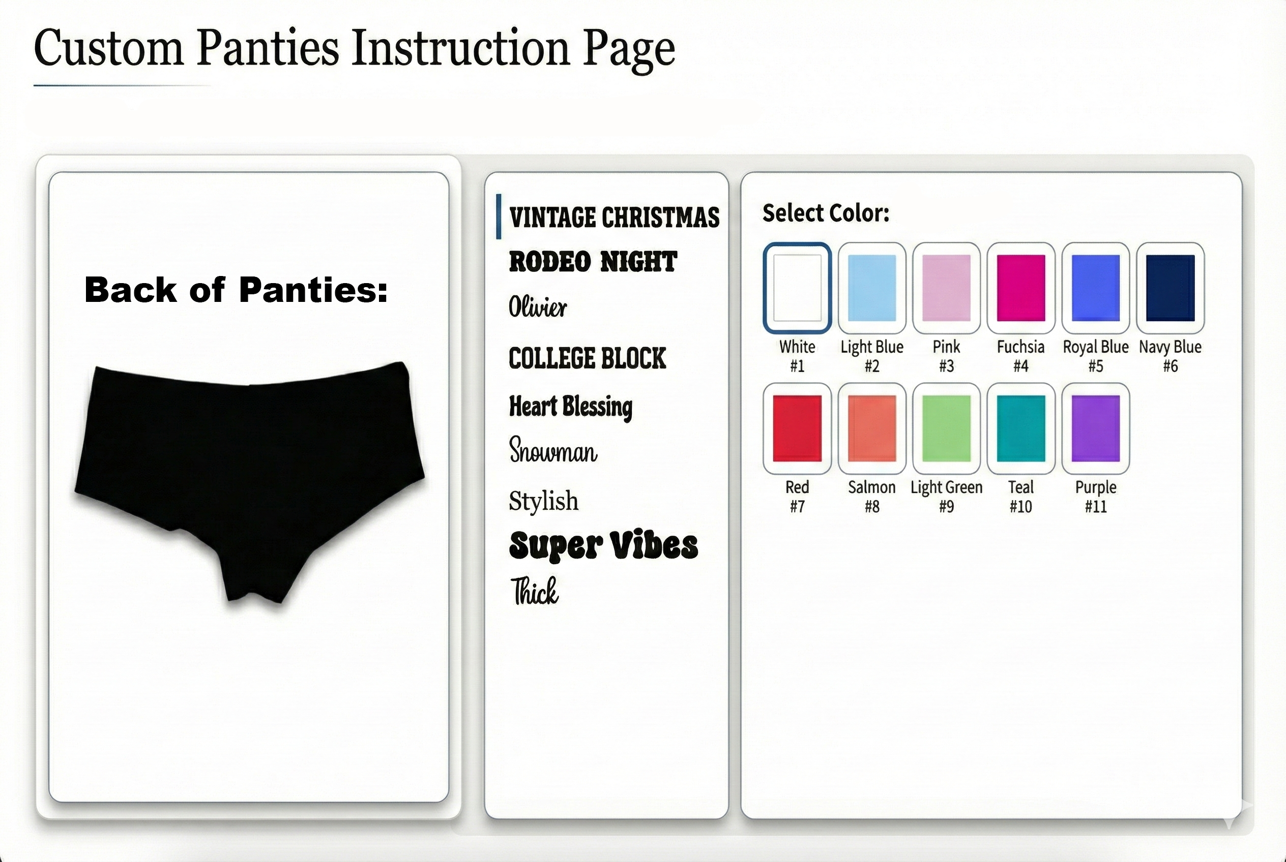 Sexy Girl Rock SGR Customizable Panties for Women – Add Your Own Text and Fonts – Premium Cotton Personalized Underwear